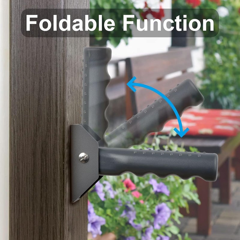 APDTEK Flip Up Grab Bar for Doorway/Stairs Safety Assist Handles for Elderly Non-Slip Grip Bar Great for Seniors, Elderly, Disabled, Handicap and Injured People - Suitable for Wood Door (Gray) - Image 4